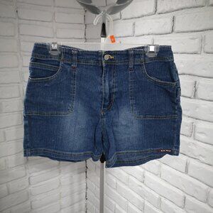 Bum Equipment Ladies Size 8 Denim Medium Wash Straight Fit Jean Shorts